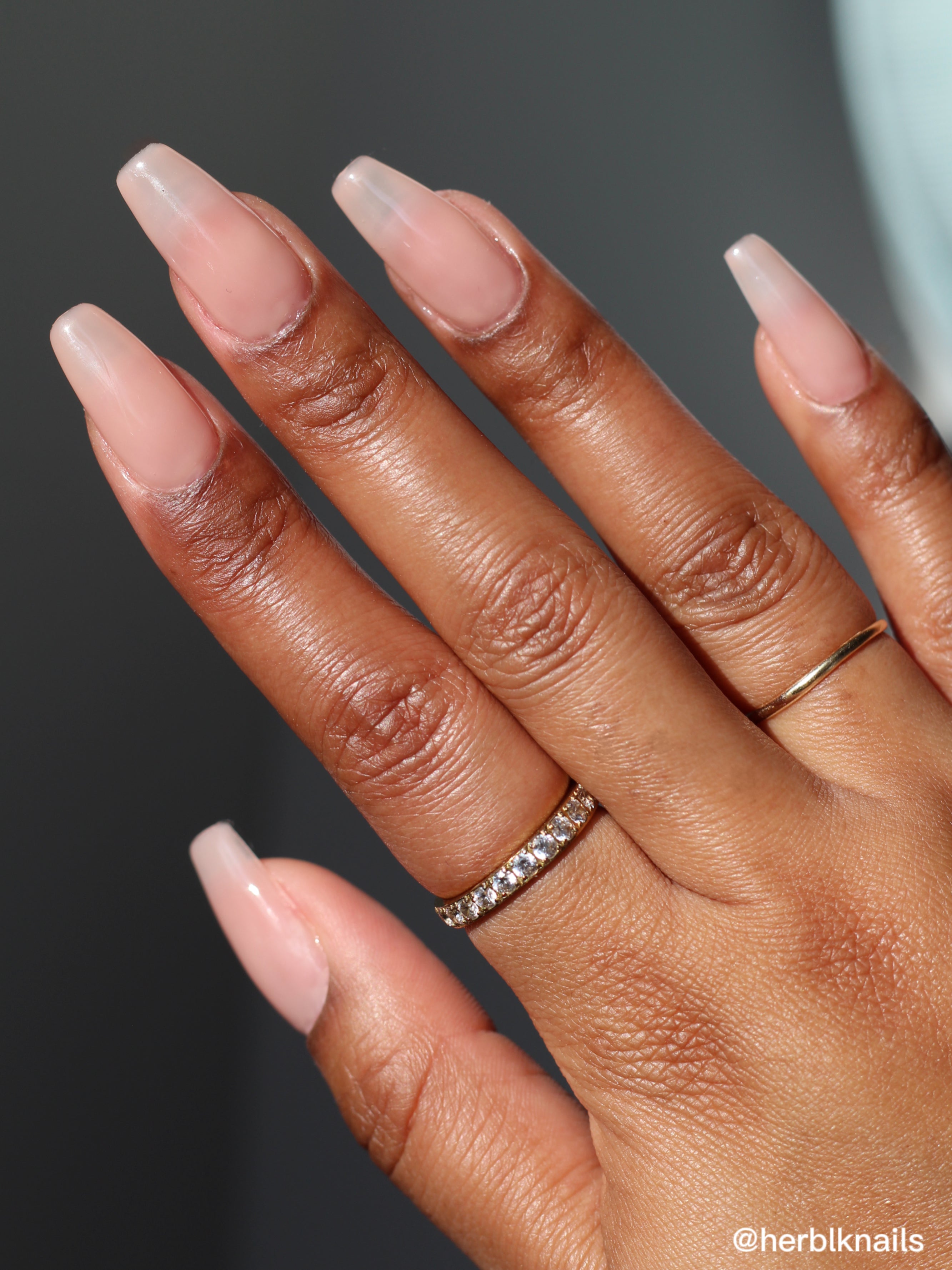 24 Pink Clouds Long Press On Nails Coffin Natural nude glue on white s –  surethings.net