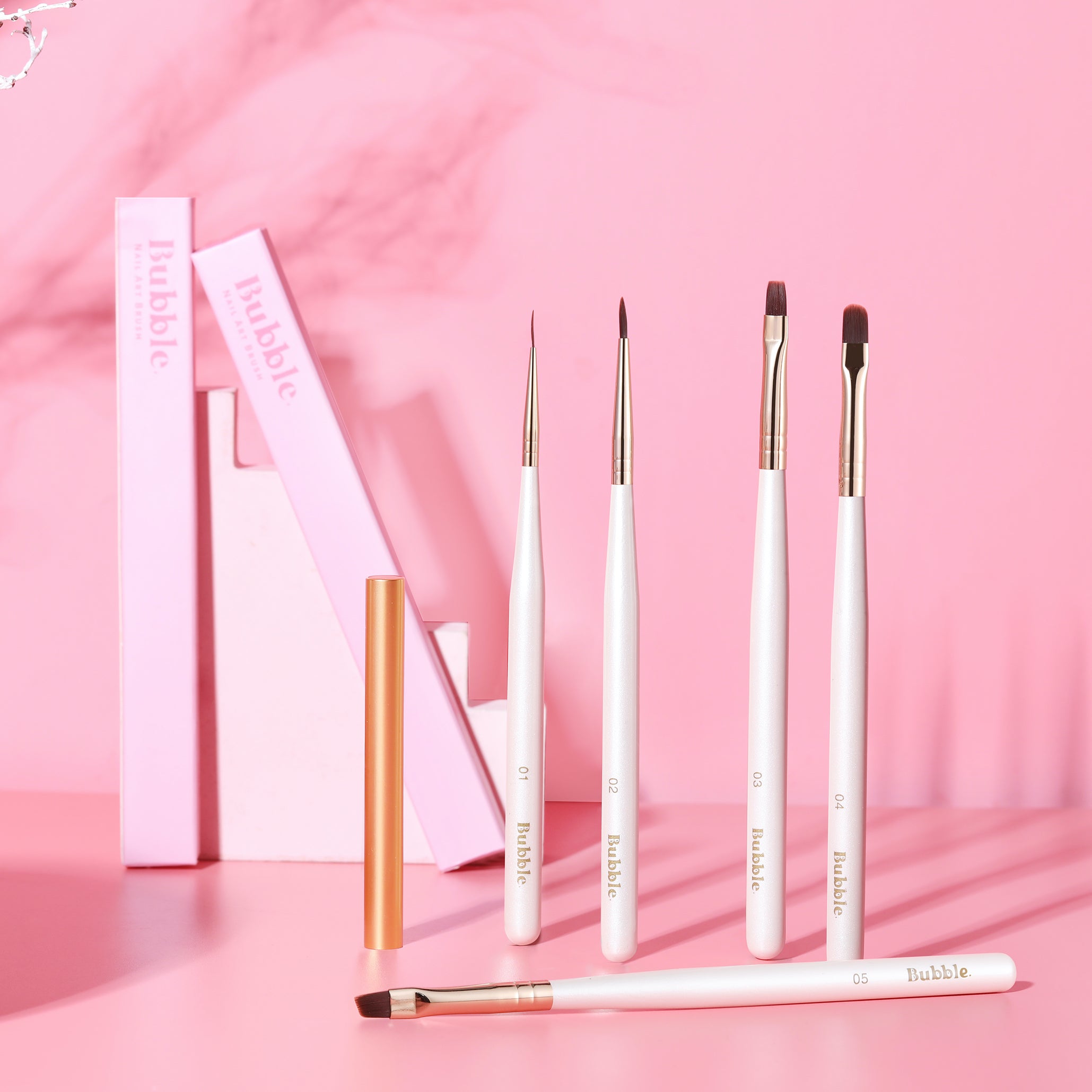15pcs/set Drawing Nail Art Brush Pens Set Nail Brushes ABS Pink Nail Polish  Painting Brushes Manicure Tools Kit